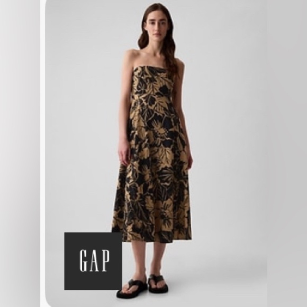 Gap, Linen-Blend Midi Dress